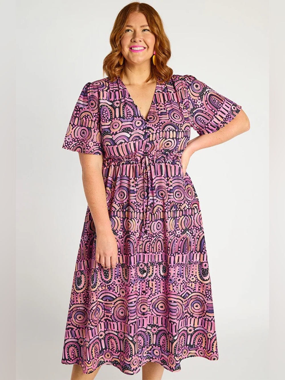 Little Party Dress 10 Colorful Pink Purple Marley Maramayart Button Front Dress